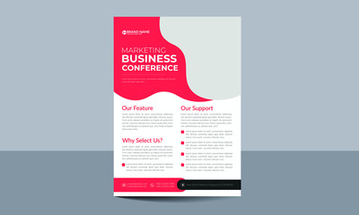 2022 Business Conference Flyer design for your Business Grow with a4 size vector layout template and Professional Design For you