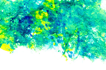 Fototapeta na wymiar green blue watercolor pattern isolated on white background