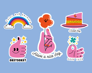 six affirmation cards icons