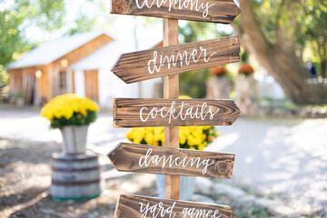 wooden sign post