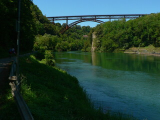 View from the Adda river in Italy