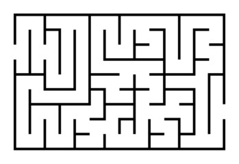 Abstract maze. Find right way. Isolated simple square maze black line on white background. Vector illustration.