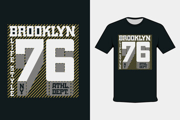 Brooklyn 76 Lifestyle New York Athletic Dept T-shirt Printing Design