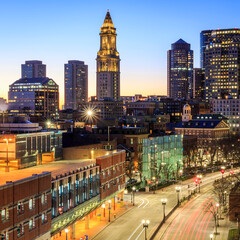 Fototapeta premium Aerial view of Boston in Massachusetts, USA.