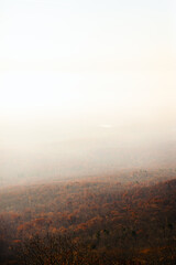 Foggy autumn morning over the Catskill mountains 