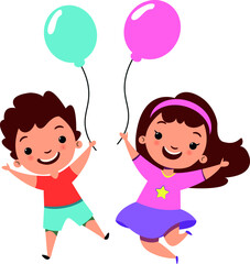 children with balloons