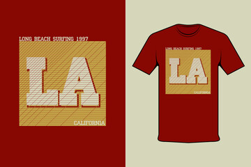Long Beach Summer LA California T-shirt Printing Design