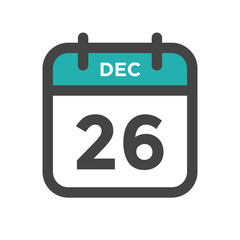 December 26 Calendar Day or Calender Date for Deadlines or Appointment