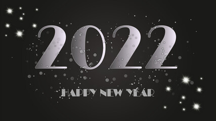 Happy New Year 2022 with grey background