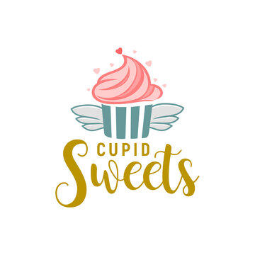 Cupid Cupcake Bakery Logo Inspiration