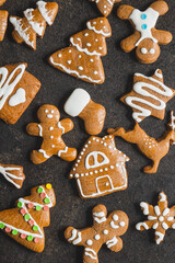 Homemade sweet christmas gingerbread cookies