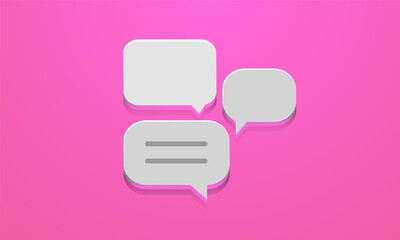 Fototapeta premium Minimal speech bubbles on pink background