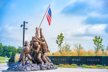  Statue of Iwo Jima in Albia Welcome Home Home Soldier Monument - Albia, Iowa - August 9, 2021