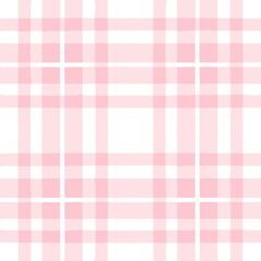 Pink watercolor plaid pattern. stripes, girly gingham seamless tartan texture, spring picnic table cloth, plaid. vector checkered summer paint brush strokes.