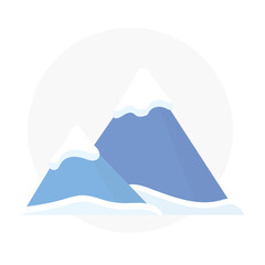 winter mountain peak icon- vector illustration
