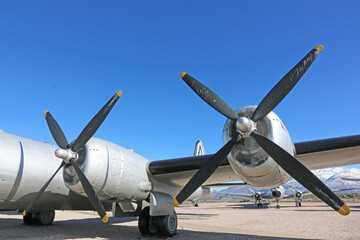 Propellers on a vintage airplane	
