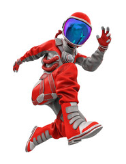 astronaut girl jumping fast