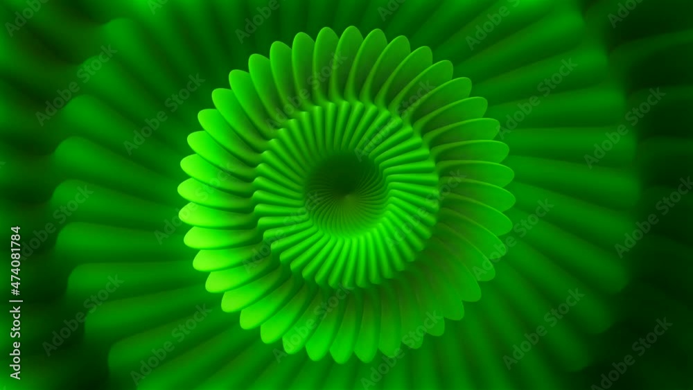 Poster seamless loop pattern with the circular shape resembling an opened flower bud. motion. transforming 