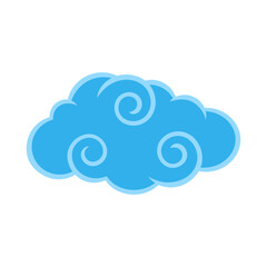 Curly Cloud Isolated on White Background. Cute Illustration for Decorating Sky, Weather Forecast, Fabric Print