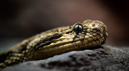 Puff adder (Bitis arietans) head close-up
