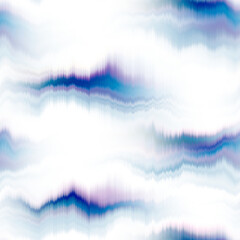 Wavy summer dip dye boho background. Wet ombre color blend for beach swimwear, trendy fashion print. Dripping wave digital watercolor swirl effect. High resolution seamless pattern art material. © Nautical