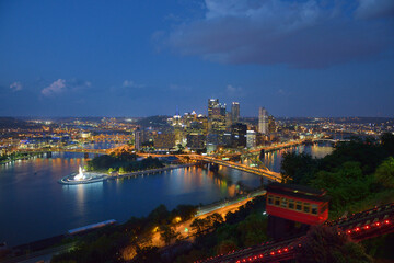 Fototapeta na wymiar Pittsburgh from the Duquesne Incline, Pittsburgh, Pennsylvania