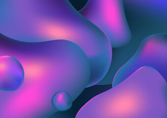 abstract background with bubbles, abstract minimalistic template with space for text, modern vector wallpaper with floating shapes, colorful poster with 3d effect, cover design 