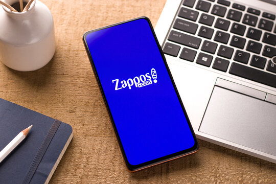 West Bangal, India - December 05, 2021 : Zappos logo on phone screen stock image.