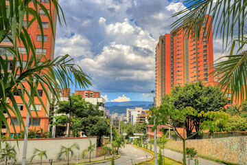 LATAM. Columbia, sityscape of Medellin. San Javier is a residential area, occupying a hilly sprawl at the western edge of Medellín. It is one of the most densely populated parts of the city