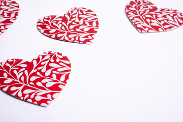 red hearts shape over white background. Valentine's Day - copyspace