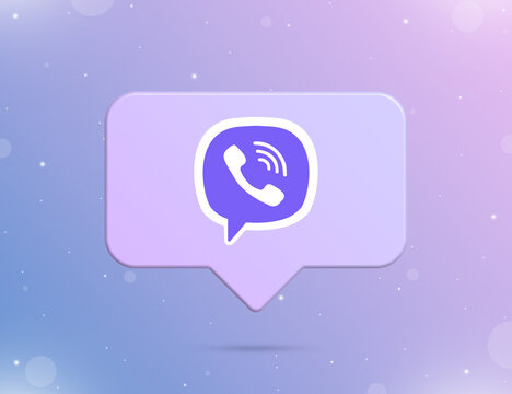 Viber logo on the notification icon 3d