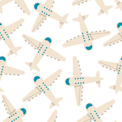 Airplane icons. pictogram isolated on white. Vector for web design. Seamless repeating pattern