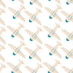 Airplane icons. pictogram isolated on white. Vector for web design. Seamless repeating pattern