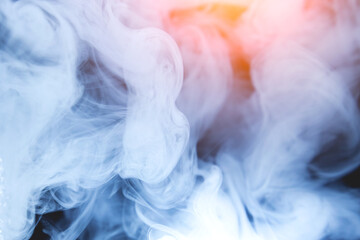 thick white smoke on a black background, for background