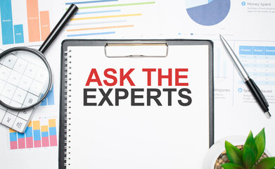 Ask the Expert information closeup. Business and finance concept