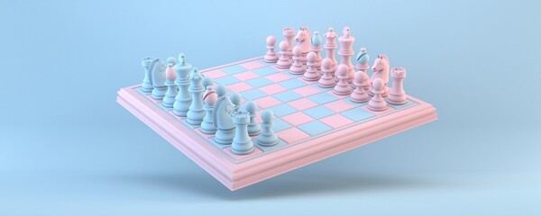 Chess board Starting position 3D