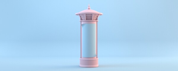 Advertising pillar vintage style 3D