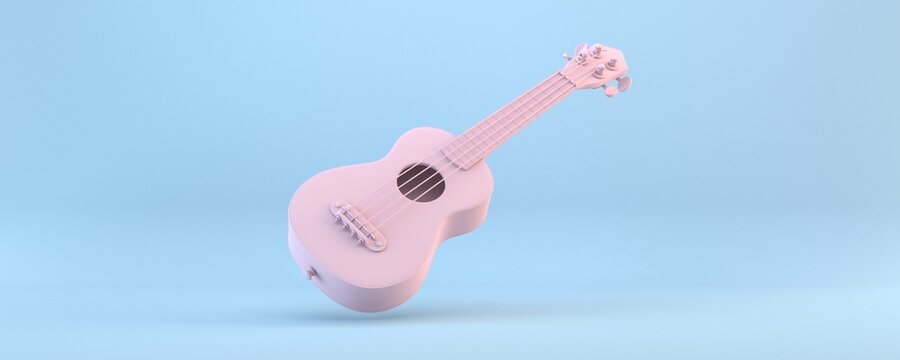 Pink ukulele 3D