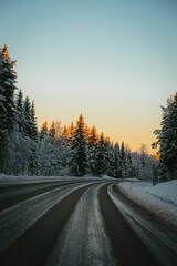 Fototapeta premium Winter forest road