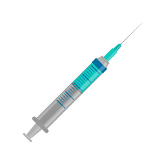Syringe injector application device with needle icon
