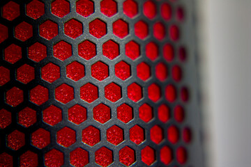 Cool hexagonal texture on a microphone