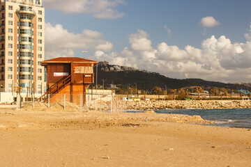 Obraz premium Coastline of Haifa. Carmel beach