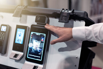 Finger print and face scan for enter security system