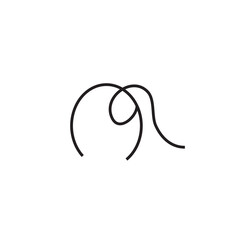Outline lineart elephant logo design
