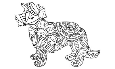 Dog coloring page for adult.dog lovers.dog coloring page & book	