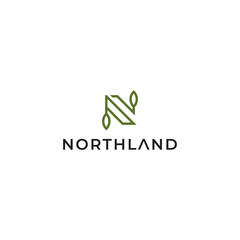 Letter N nature logo vector icon illustration simple style for your business