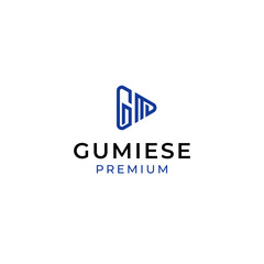 Letter GM line logo vector icon illustration simple style for your business