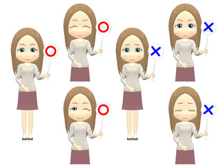 [OK NG B] Caucasian Woman knitwear straight hair front