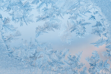 Abstract frosty pattern on glass, background texture