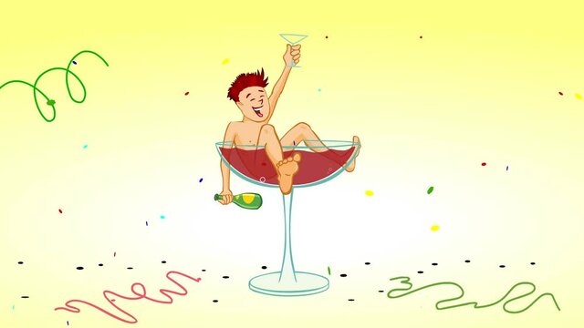Animated toast as invitation to all kind of celebrations. Cheerio!